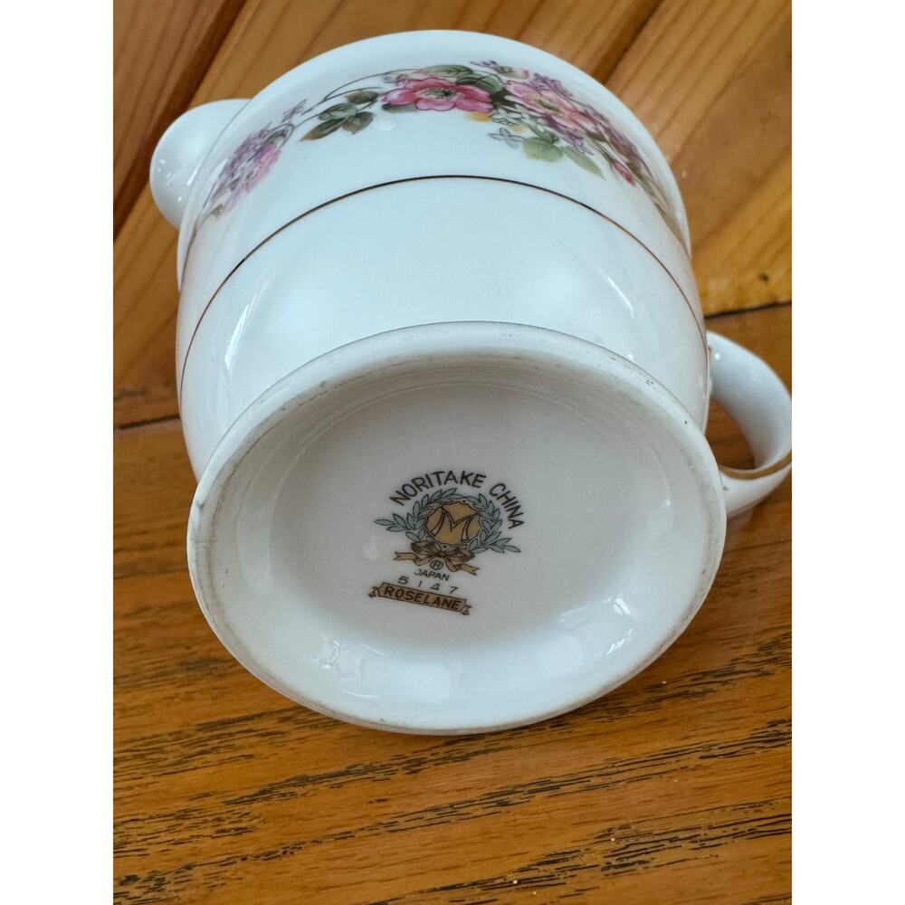 Vintage Noritake Roselane 5147 Creamer Floral Gold Trim Japan Porcelain Creamer - Picture 6 of 9